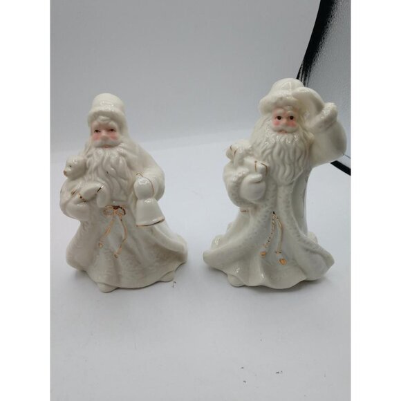 Vintage Its K Collection's Santa Figurines Set Of 2 -  6" Tall - Picture 1 of 6